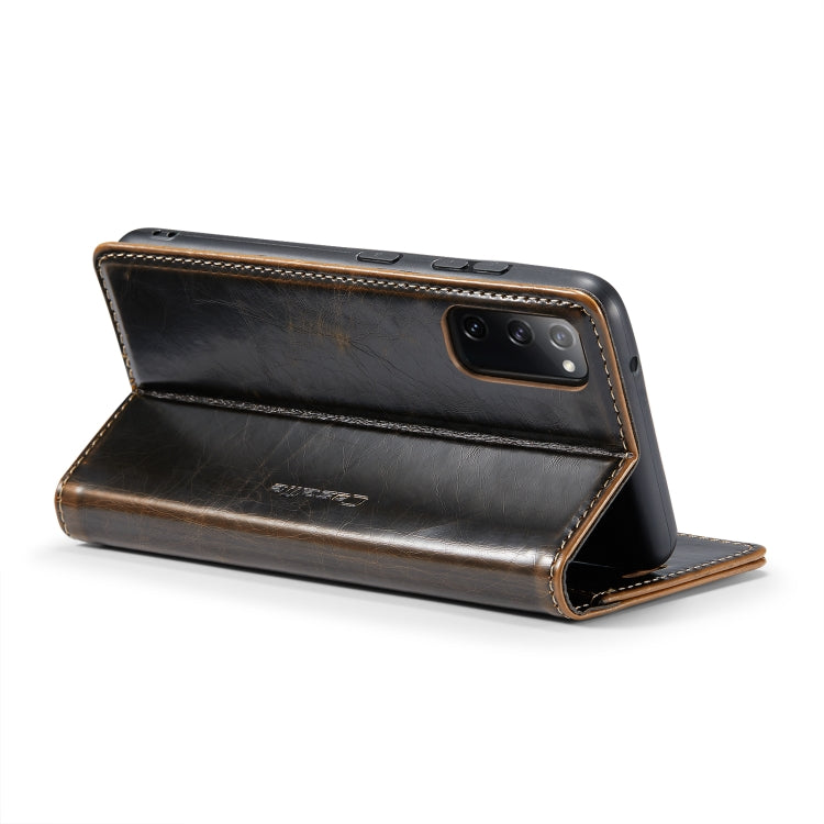 For Samsung Galaxy S20 FE CaseMe 003 Crazy Horse Texture Leather Phone Case(Coffee) - Galaxy Phone Cases by CaseMe | Online Shopping South Africa | PMC Jewellery | Buy Now Pay Later Mobicred