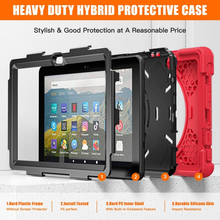 For Amazon Fire HD 8 2022 Hard PC Soft Silicone Full Body Protective Tablet Case(Red) - Amazon by PMC TechLife | Online Shopping South Africa | PMC TechLife | Buy Now Pay Later Mobicred