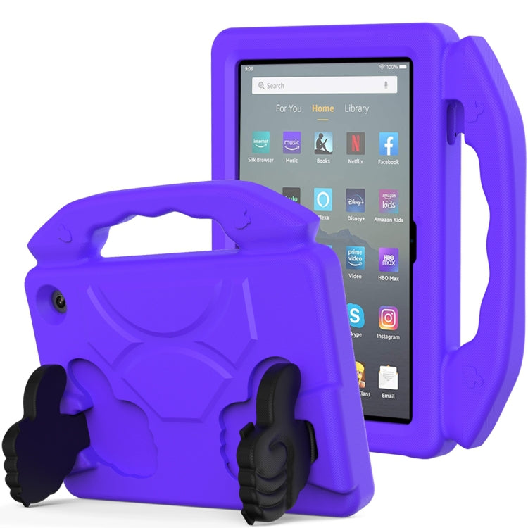 For Amazon Kindle Fire 7 2022 Children EVA Shockproof Tablet Case with Thumb Bracket(Purple) - free shipping - PMC TechLife - Order now!