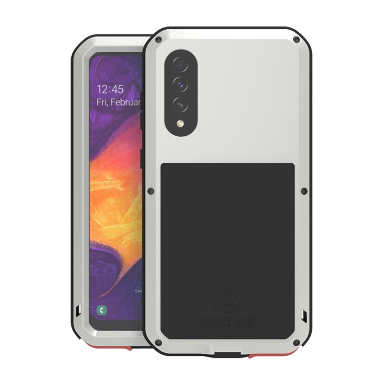 For Galaxy A50 LOVE MEI Metal Shockproof Waterproof Dustproof Protective Case(Silver) - Galaxy Phone Cases by LOVE MEI | Online Shopping South Africa | PMC Jewellery