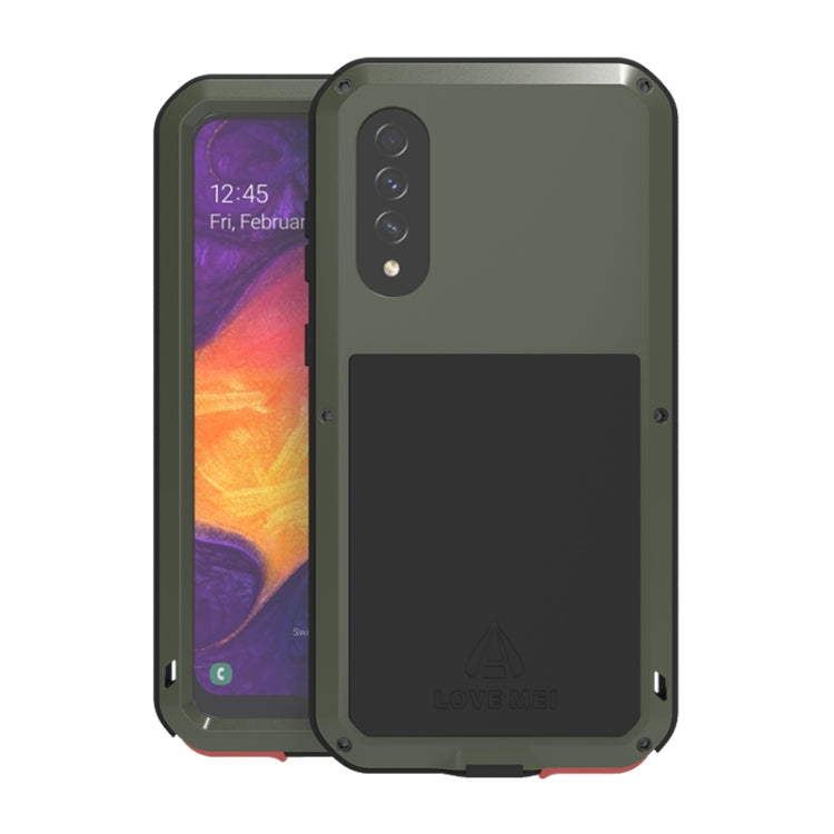 For Galaxy A50 LOVE MEI Metal Shockproof Waterproof Dustproof Protective Case(Army Green) - Galaxy Phone Cases by LOVE MEI | Online Shopping South Africa | PMC Jewellery