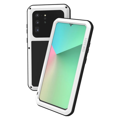 For Galaxy S20 Ultra LOVE MEI Metal Shockproof Waterproof Dustproof Protective Case(White) - Galaxy Phone Cases by LOVE MEI | Online Shopping South Africa | PMC Jewellery