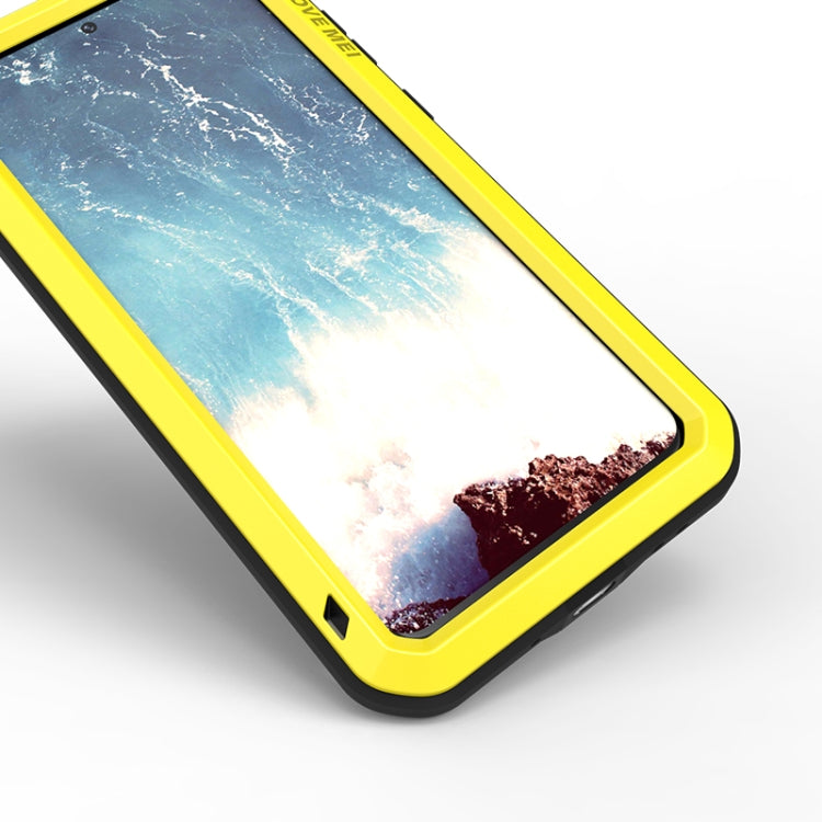 For Galaxy S20 Plus LOVE MEI Metal Shockproof Waterproof Dustproof Protective Case(Yellow) - Galaxy Phone Cases by LOVE MEI | Online Shopping South Africa | PMC Jewellery