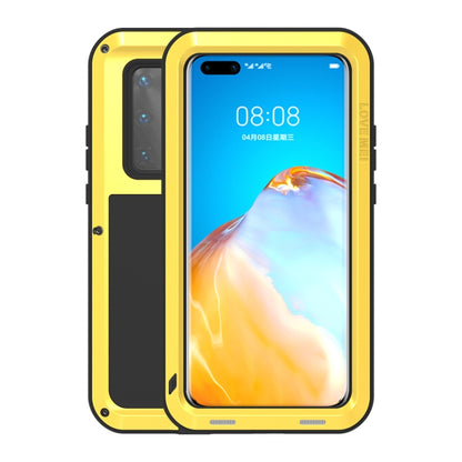 For Huawei P40 Pro LOVE MEI Metal Shockproof Waterproof Dustproof Protective Case(Yellow) - Huawei Cases by LOVE MEI | Online Shopping South Africa | PMC Jewellery