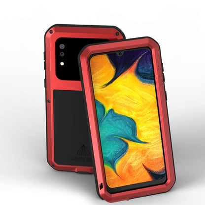 For Galaxy A30 LOVE MEI Metal Shockproof Waterproof Dustproof Protective Case(Red) - Galaxy Phone Cases by LOVE MEI | Online Shopping South Africa | PMC Jewellery