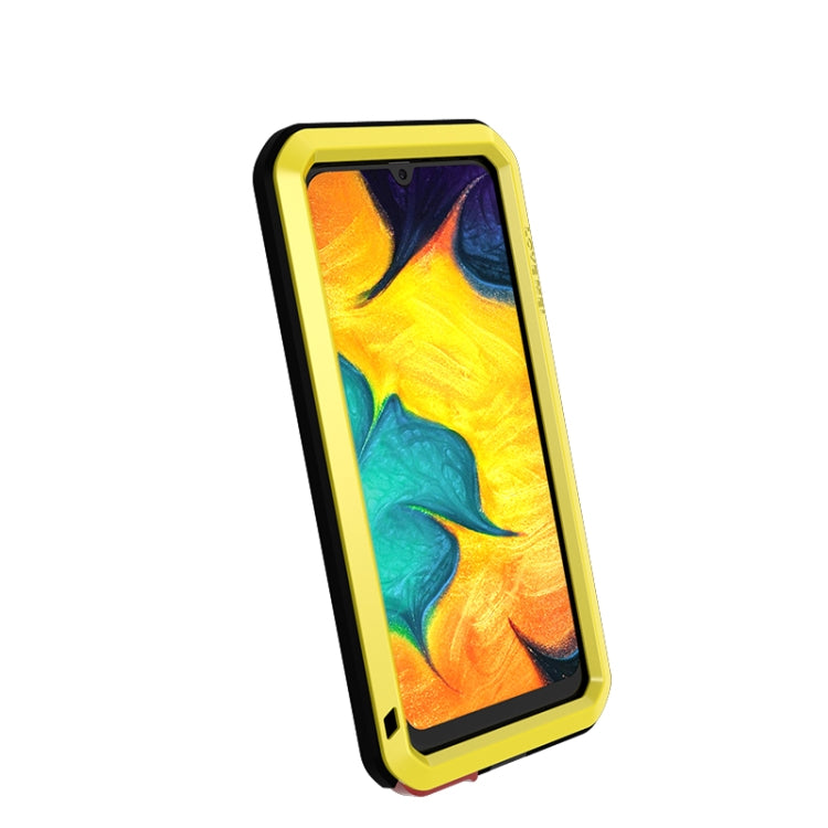 For Galaxy A30 LOVE MEI Metal Shockproof Waterproof Dustproof Protective Case(Yellow) - Galaxy Phone Cases by LOVE MEI | Online Shopping South Africa | PMC Jewellery