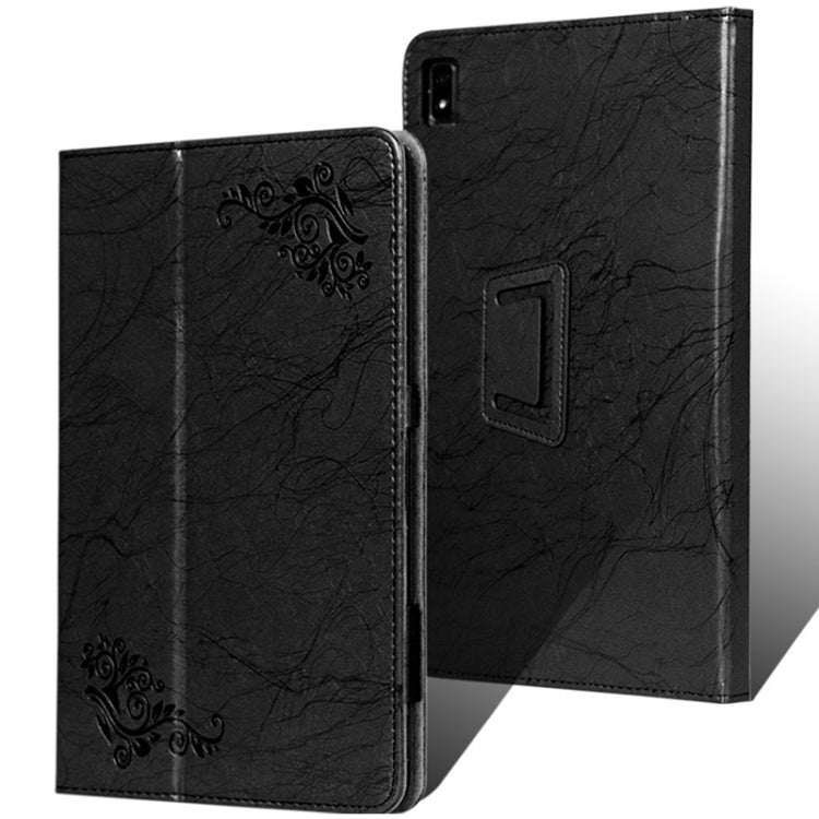For TCL 10 TabMax 4G Printed Leather Tablet Case with Holder(Black) - Others by PMC TechLife | Online Shopping South Africa | PMC TechLife | Buy Now Pay Later Mobicred