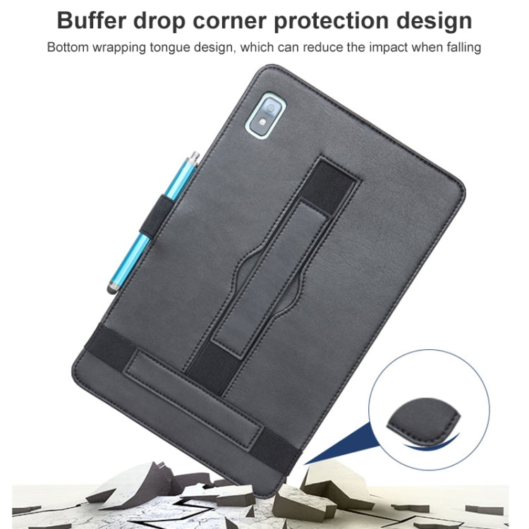 For TCL 10 TabMax 4G Detachable Horizontal Flip Leather Case with Holder & Bandage(Black) - Others by PMC TechLife | Online Shopping South Africa | PMC TechLife | Buy Now Pay Later Mobicred