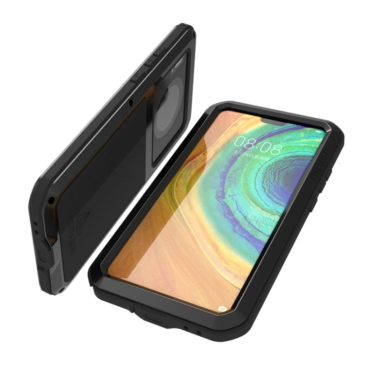 For Huawei Mate 30 LOVE MEI Metal Shockproof Waterproof Dustproof Protective Case(Black) - Huawei Cases by LOVE MEI | Online Shopping South Africa | PMC TechLife | Buy Now Pay Later Mobicred