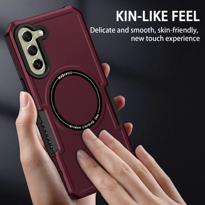 For Samsung Galaxy S21 FE 5G MagSafe Shockproof Armor Phone Case(Wine Red) - Galaxy Phone Cases by PMC Jewellery | Online Shopping South Africa | PMC Jewellery