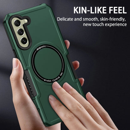 For Samsung Galaxy S21 FE 5G MagSafe Shockproof Armor Phone Case(Dark Green) - Galaxy Phone Cases by PMC Jewellery | Online Shopping South Africa | PMC Jewellery