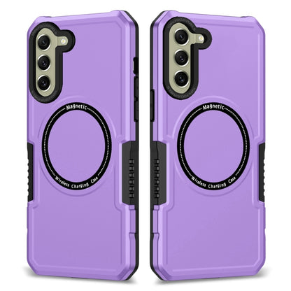 For Samsung Galaxy S21 FE 5G MagSafe Shockproof Armor Phone Case(Purple) - Galaxy Phone Cases by PMC Jewellery | Online Shopping South Africa | PMC Jewellery