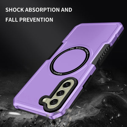 For Samsung Galaxy S21 FE 5G MagSafe Shockproof Armor Phone Case(Purple) - Galaxy Phone Cases by PMC Jewellery | Online Shopping South Africa | PMC Jewellery