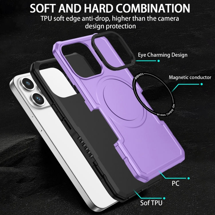 For Samsung Galaxy S21 FE 5G MagSafe Shockproof Armor Phone Case(Purple) - Galaxy Phone Cases by PMC Jewellery | Online Shopping South Africa | PMC Jewellery