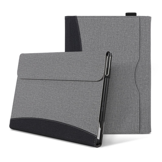 For Microsoft Surface Pro 8 Cloth Texture Stitching Leather Tablet Case(Black Grey) - Others by PMC Jewellery | Online Shopping South Africa | PMC Jewellery | Buy Now Pay Later Mobicred