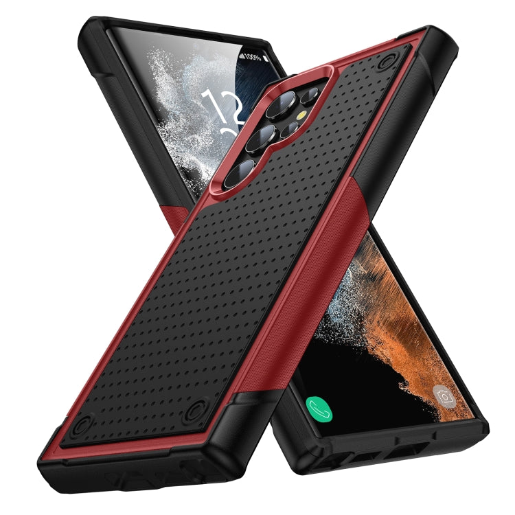 For Samsung Galaxy S22 Ultra 5G PC + TPU Shockproof Protective Phone Case(Red+Black) - Galaxy S22 Ultra 5G Cases by PMC Jewellery | Online Shopping South Africa | PMC Jewellery | Buy Now Pay Later Mobicred