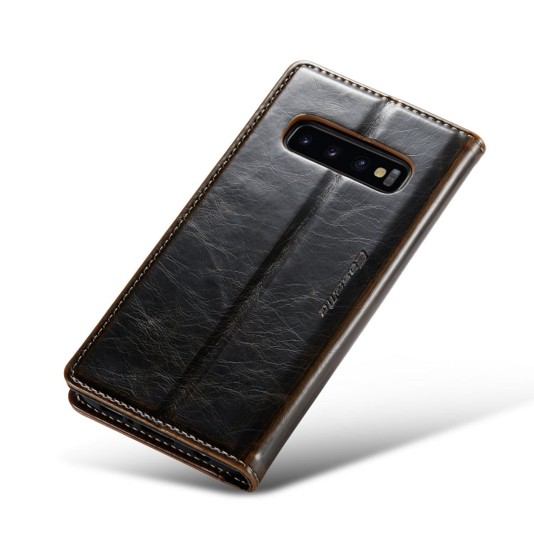 For Samsung Galaxy S10 CaseMe 003 Crazy Horse Texture Leather Phone Case(Coffee) - Galaxy Phone Cases by CaseMe | Online Shopping South Africa | PMC Jewellery | Buy Now Pay Later Mobicred