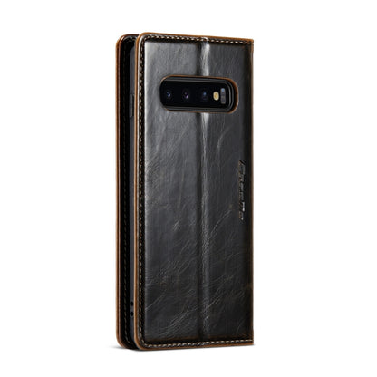 For Samsung Galaxy S10+ CaseMe 003 Crazy Horse Texture Leather Phone Case(Coffee) - Galaxy Phone Cases by CaseMe | Online Shopping South Africa | PMC Jewellery | Buy Now Pay Later Mobicred