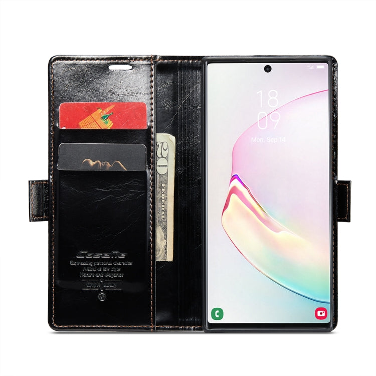 For Samsung Galaxy Note10+ CaseMe 003 Crazy Horse Texture Leather Phone Case(Black) - Galaxy Phone Cases by CaseMe | Online Shopping South Africa | PMC Jewellery | Buy Now Pay Later Mobicred