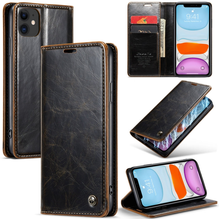 For iPhone 11 CaseMe 003 Crazy Horse Texture Leather Phone Case(Coffee) - iPhone 11 Cases by CaseMe | Online Shopping South Africa | PMC Jewellery | Buy Now Pay Later Mobicred