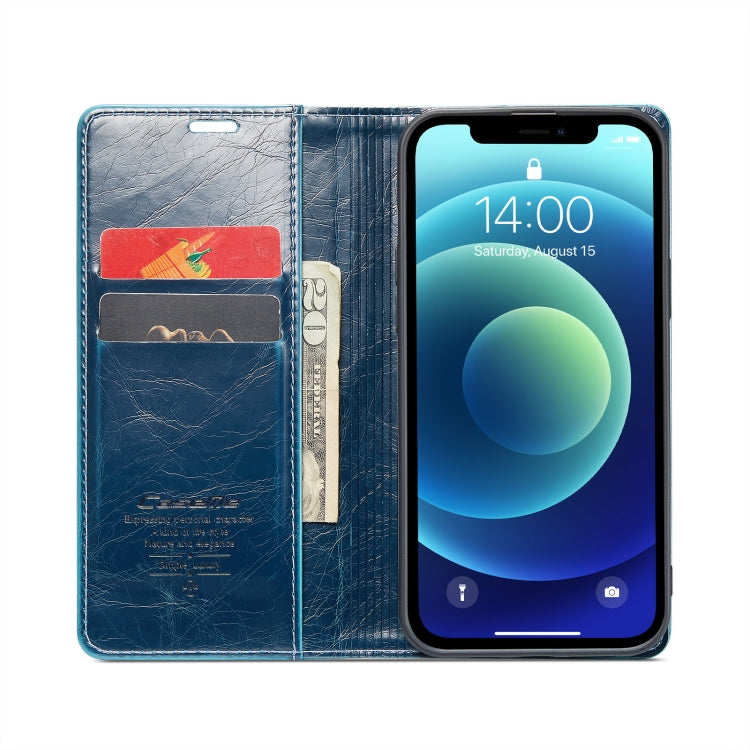 For iPhone 12 mini CaseMe 003 Crazy Horse Texture Leather Phone Case(Blue) - iPhone 12 mini Cases by CaseMe | Online Shopping South Africa | PMC Jewellery | Buy Now Pay Later Mobicred