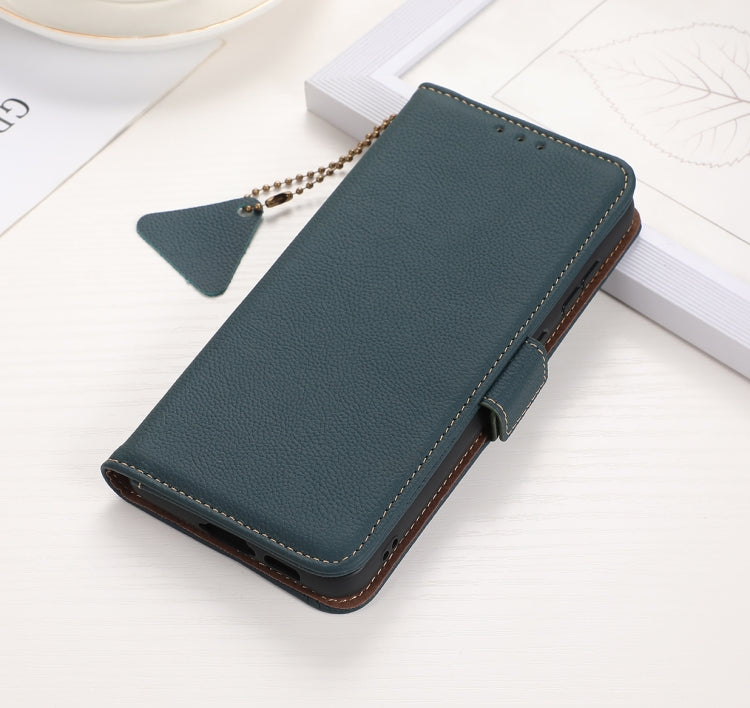 For Nokia X30 5G Side-Magnetic TJ Genuine Leather RFID Phone Case(Green) - Nokia Cases by PMC TechLife | Online Shopping South Africa | PMC TechLife | Buy Now Pay Later Mobicred