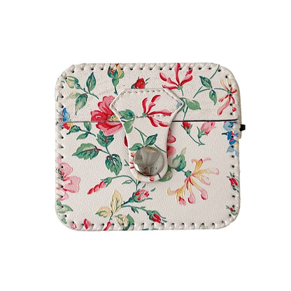 For AirPods Pro White Floral PU Leather Wireless Earphone Case - For AirPods Pro by PMC Jewellery | Online Shopping South Africa | PMC Jewellery | Buy Now Pay Later Mobicred