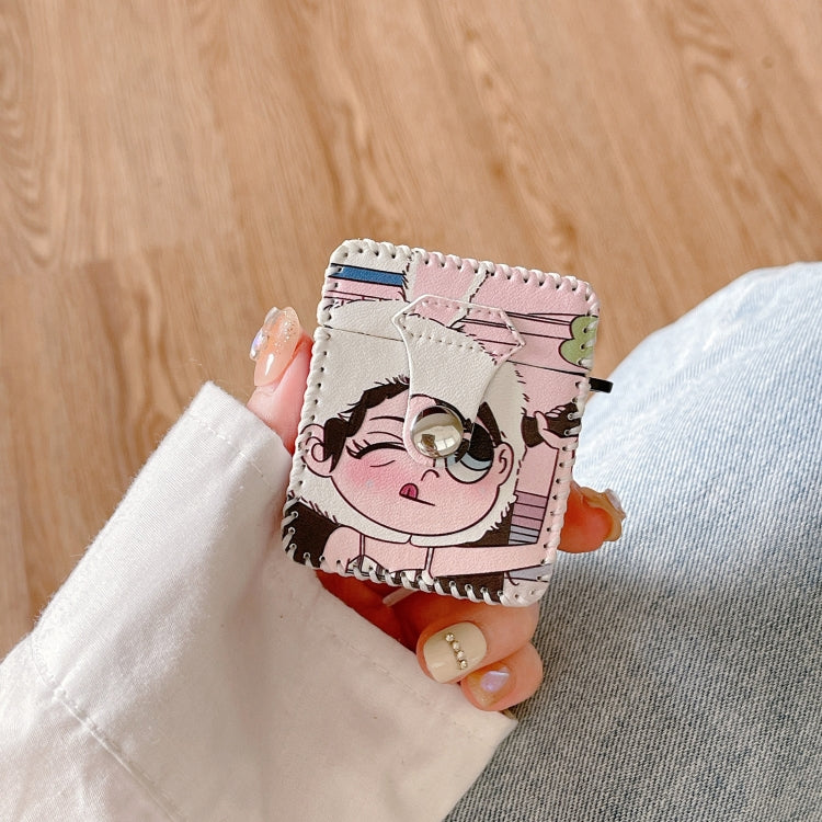 For AirPods Pro 2 Wearing Hat Girl Pattern PU Leather Wireless Earphone Case - For AirPods Pro 2 by PMC Jewellery | Online Shopping South Africa | PMC Jewellery | Buy Now Pay Later Mobicred