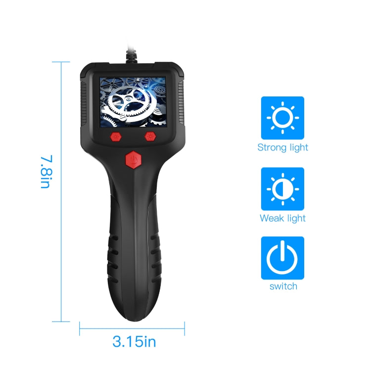 P100 8mm Side 2.4 inch HD Handheld Endoscope Hardline with LCD Screen, Length:50m -  by PMC TechLife | Online Shopping South Africa | PMC TechLife | Buy Now Pay Later Mobicred