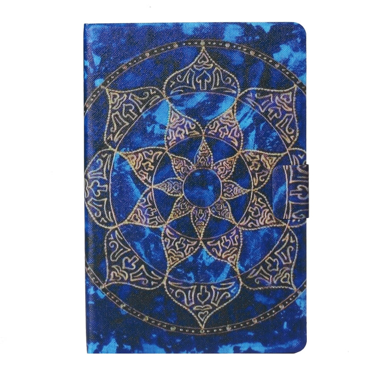 For 10 inch Tablet PC Universal Coloured Drawing Pattern Horizontal Flip Leather Case with Holder & Card Slot(Blue Mandala) - free shipping - PMC TechLife - Order now!
