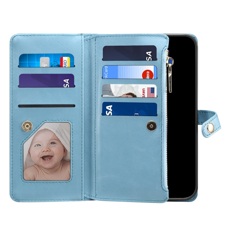 For Google Pixel 6 ESEBLE Star Series Lanyard Zipper Wallet RFID Leather Case(Blue) - Google Cases by ESEBLE | Online Shopping South Africa | PMC TechLife | Buy Now Pay Later Mobicred