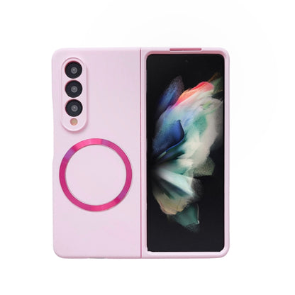 For Samsung Galaxy Z Fold4 Skin Feel MagSafe Magnetic Phone Case(Pink) - Galaxy Z Fold4 5G Cases by PMC Jewellery | Online Shopping South Africa | PMC Jewellery