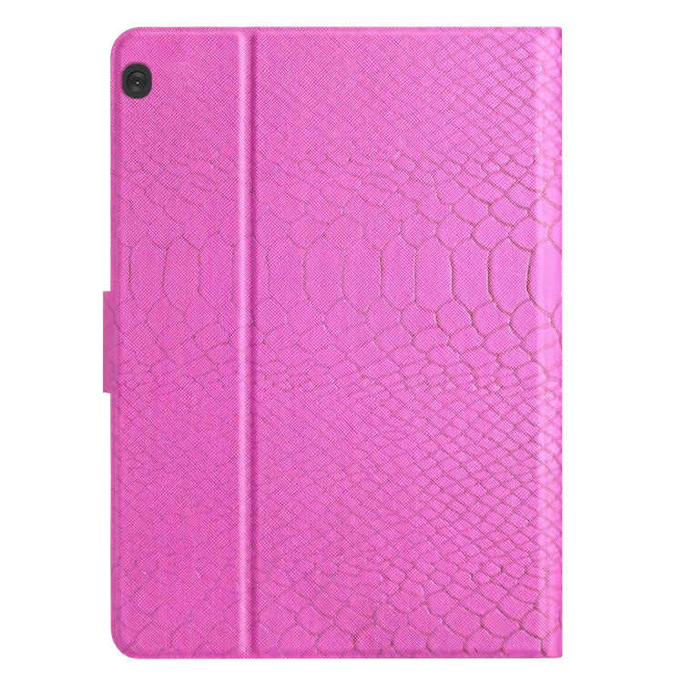 For Lenovo Tab M10 Solid Color Crocodile Texture Leather Smart Tablet Case(Rose Red) - Lenovo by PMC TechLife | Online Shopping South Africa | PMC TechLife | Buy Now Pay Later Mobicred