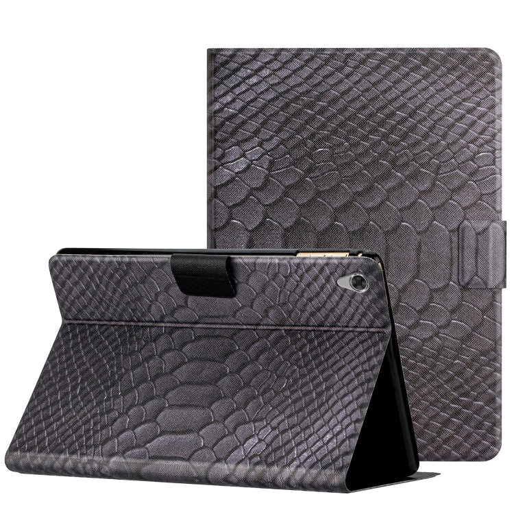 For Lenovo Tab M10 HD 2nd Gen Solid Color Crocodile Texture Leather Smart Tablet Case(Black) - Lenovo by PMC TechLife | Online Shopping South Africa | PMC TechLife | Buy Now Pay Later Mobicred