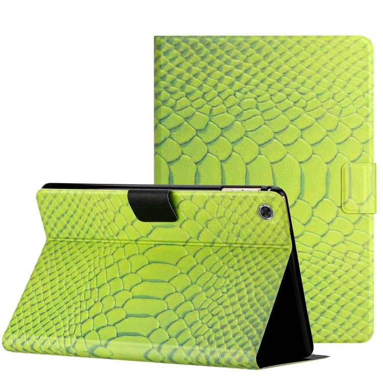 For Lenovo Tab M10 3rd Gen Solid Color Crocodile Texture Leather Smart Tablet Case(Green) - Lenovo by PMC TechLife | Online Shopping South Africa | PMC TechLife | Buy Now Pay Later Mobicred