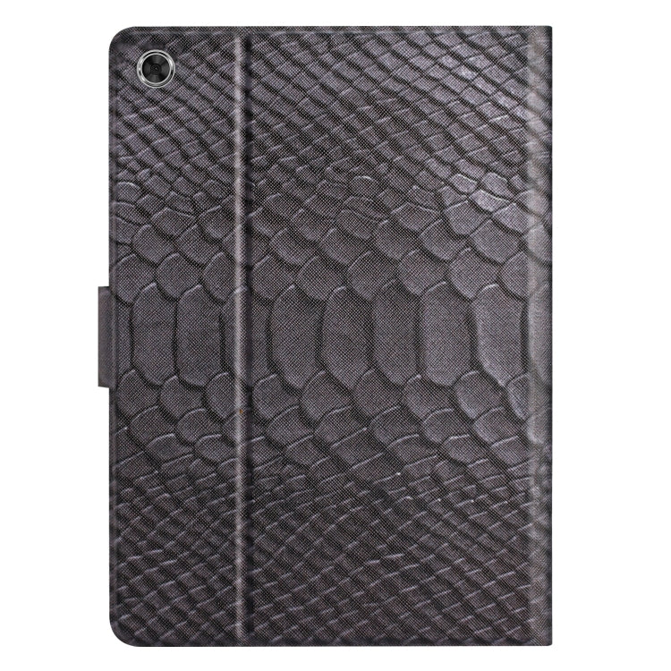 For Lenovo Tab M10 Plus 10.6 3rd Gen 2022 Solid Color Crocodile Texture Leather Smart Tablet Case(Black) - Lenovo by PMC TechLife | Online Shopping South Africa | PMC TechLife | Buy Now Pay Later Mobicred