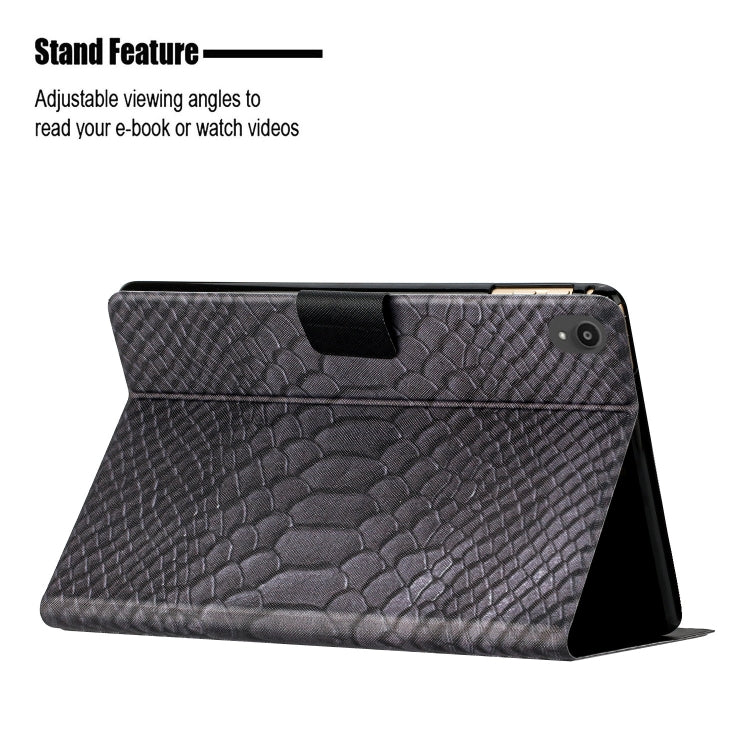 For Lenovo Tab P11 Solid Color Crocodile Texture Leather Smart Tablet Case(Black) - free shipping - PMC TechLife - Order now!