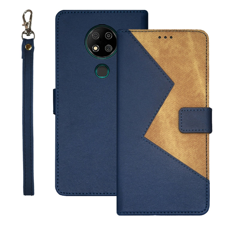 For Oukitel C19 Pro idewei Two-color Splicing Leather Phone Case(Blue) - More Brand by idewei | Online Shopping South Africa | PMC Jewellery | Buy Now Pay Later Mobicred