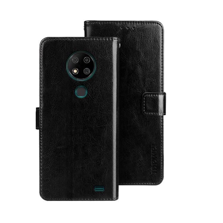 For Oukitel C19 Pro idewei Crazy Horse Texture Leather Phone Case(Black) - More Brand by idewei | Online Shopping South Africa | PMC Jewellery | Buy Now Pay Later Mobicred