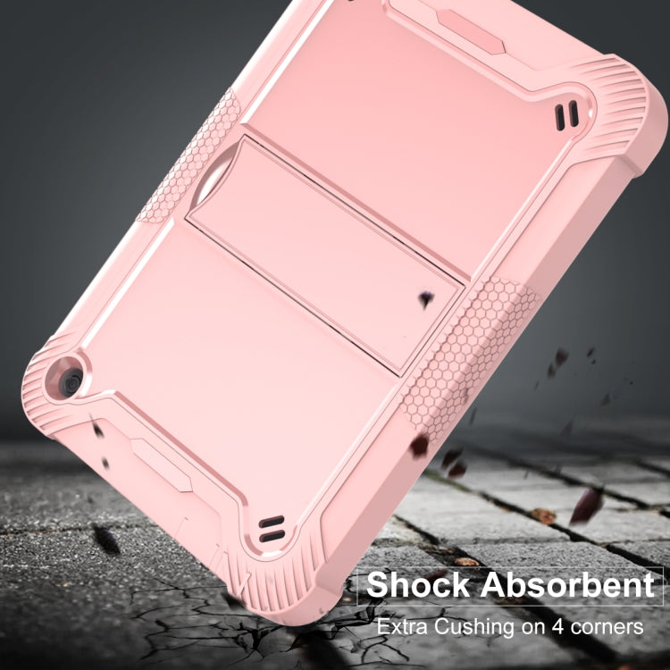 Silicone + PC Holder Shockproof Tablet Case For Amazon Kindle Fire HD 8 2022 / 2020 / HD 8 Plus 2020(Rose Gold) - Amazon by PMC TechLife | Online Shopping South Africa | PMC TechLife | Buy Now Pay Later Mobicred