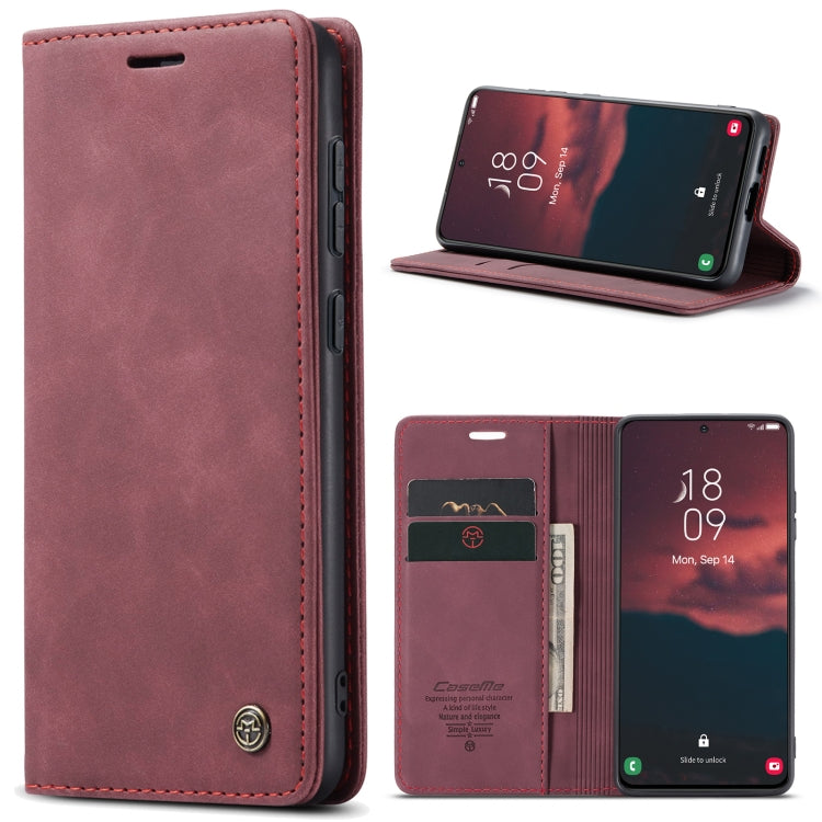 For Samsung Galaxy S23+ 5G CaseMe 013 Multifunctional Horizontal Flip Leather Phone Case(Wine Red) - Galaxy S23+ 5G Cases by CaseMe | Online Shopping South Africa | PMC Jewellery | Buy Now Pay Later Mobicred