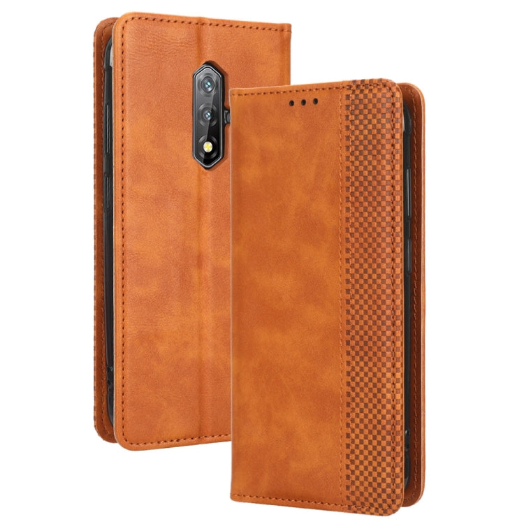 For Blackview BV5200 Magnetic Buckle Retro Texture Leather Phone Case(Brown) - More Brand by PMC Jewellery | Online Shopping South Africa | PMC Jewellery | Buy Now Pay Later Mobicred