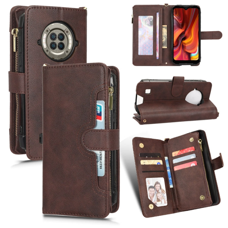 For Doogee S96 Pro Litchi Texture Zipper Leather Phone Case(Brown) - Doogee Cases by PMC TechLife | Online Shopping South Africa | PMC TechLife | Buy Now Pay Later Mobicred