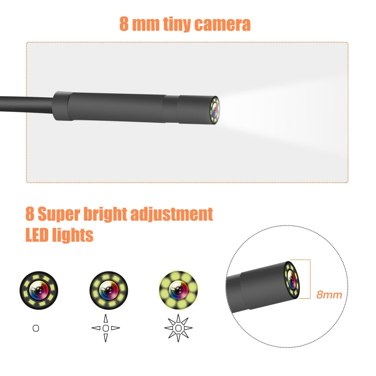 P40 8mm HD Waterproof Portable Integrated Hand-held Vertical Screen Industry Endoscope, Length:10m(Flexible  Wire) -  by PMC Jewellery | Online Shopping South Africa | PMC Jewellery | Buy Now Pay Later Mobicred