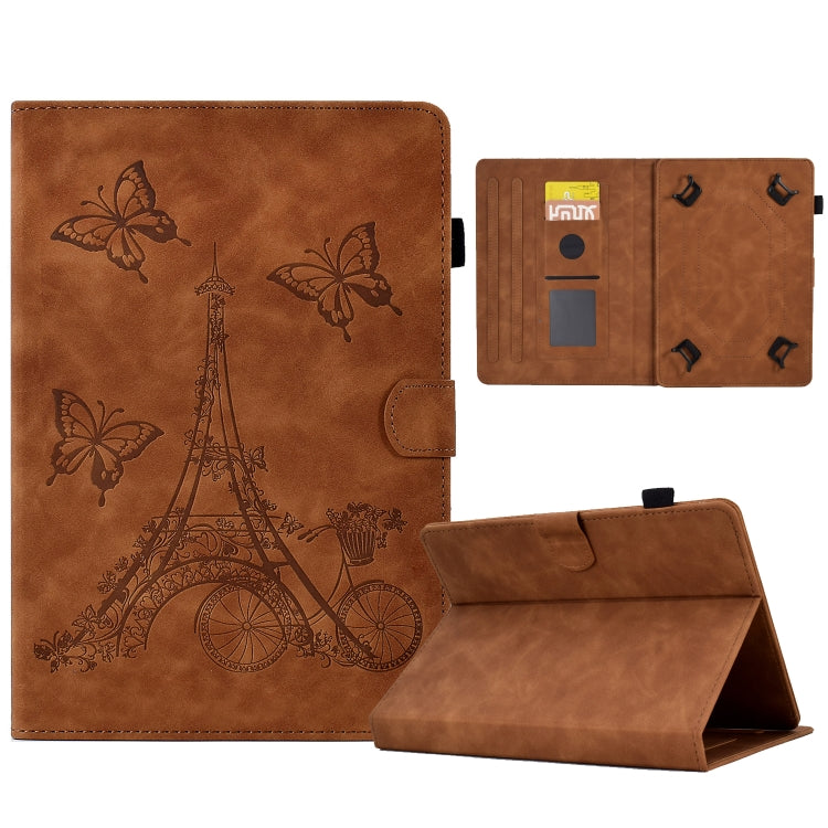 For 7 inch Tablets Tower Embossed Leather Tablet Case(Brown) - Others by PMC TechLife | Online Shopping South Africa | PMC TechLife | Buy Now Pay Later Mobicred