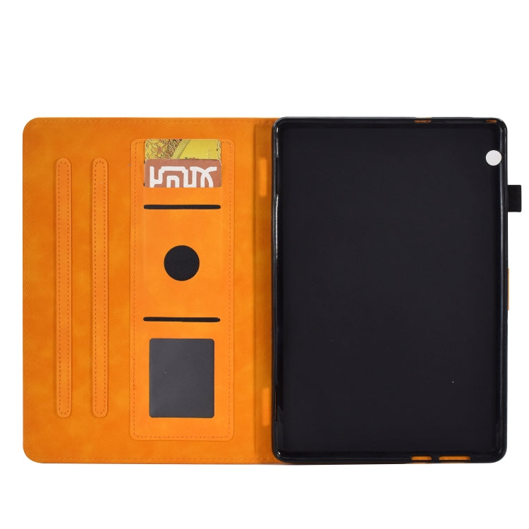 For Huawei MediaPad T5 Tower Embossed Leather Tablet Case(Khaki) - Huawei by PMC TechLife | Online Shopping South Africa | PMC TechLife | Buy Now Pay Later Mobicred