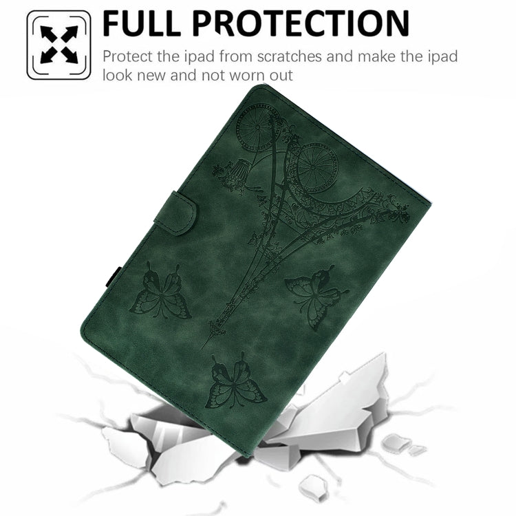 For Amazon Kindle Paperwhite 5 Tower Embossed Leather Smart Tablet Case(Green) - free shipping - PMC TechLife - Order now!