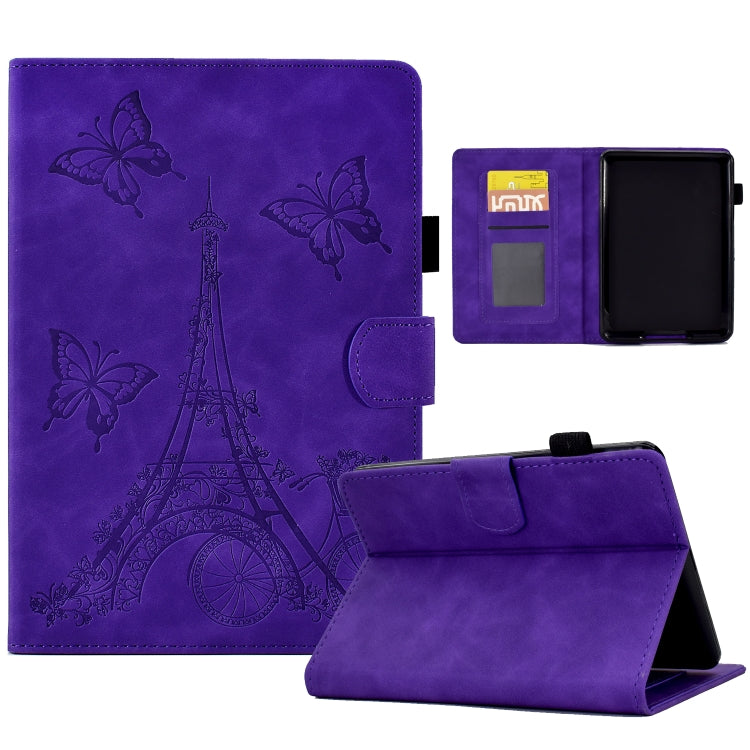 For Amazon Kindle Paperwhite 4/3/2/1 Tower Embossed Leather Smart Tablet Case(Purple) - Amazon by PMC TechLife | Online Shopping South Africa | PMC TechLife | Buy Now Pay Later Mobicred