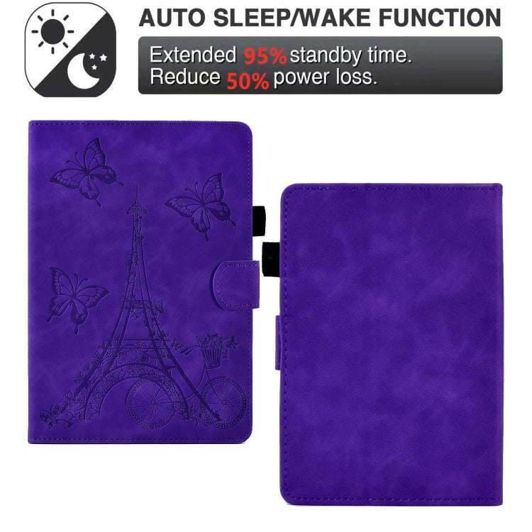 For Amazon Kindle Paperwhite 4/3/2/1 Tower Embossed Leather Smart Tablet Case(Purple) - Amazon by PMC TechLife | Online Shopping South Africa | PMC TechLife | Buy Now Pay Later Mobicred