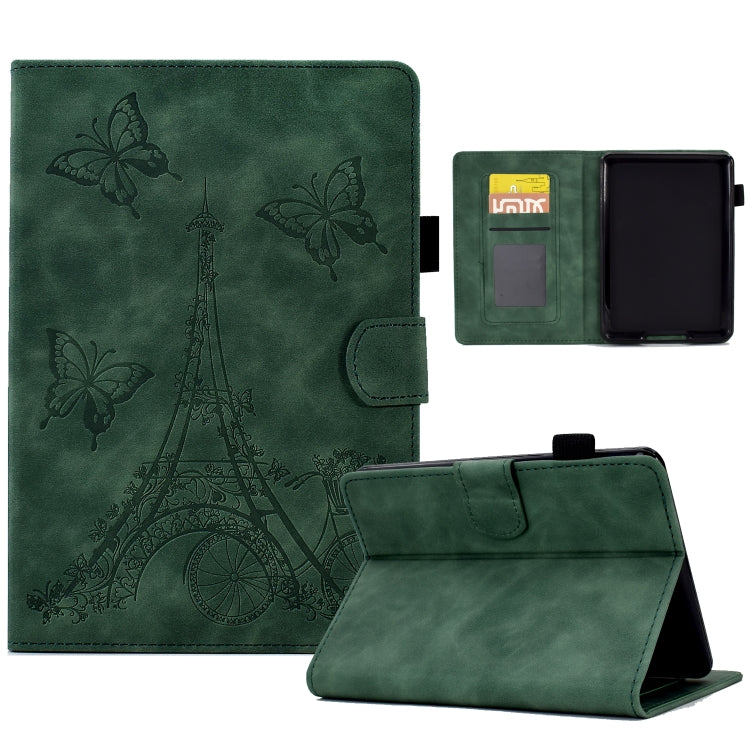 For Amazon Kindle Paperwhite 4/3/2/1 Tower Embossed Leather Smart Tablet Case(Green) - free shipping - PMC TechLife - Order now!